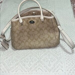Coach Gold Signature Satchel Like New with Detachable Shoulder Strap